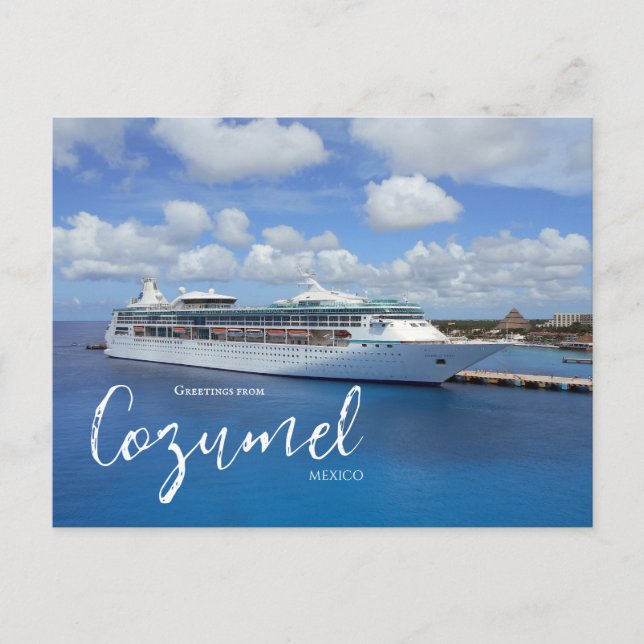Cruise Themed Cozumel Mexico Postcard Postkarte (Vorderseite)