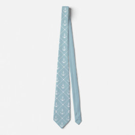 Cruise Wedding Nautical Anchor Rope Pattern Krawatte