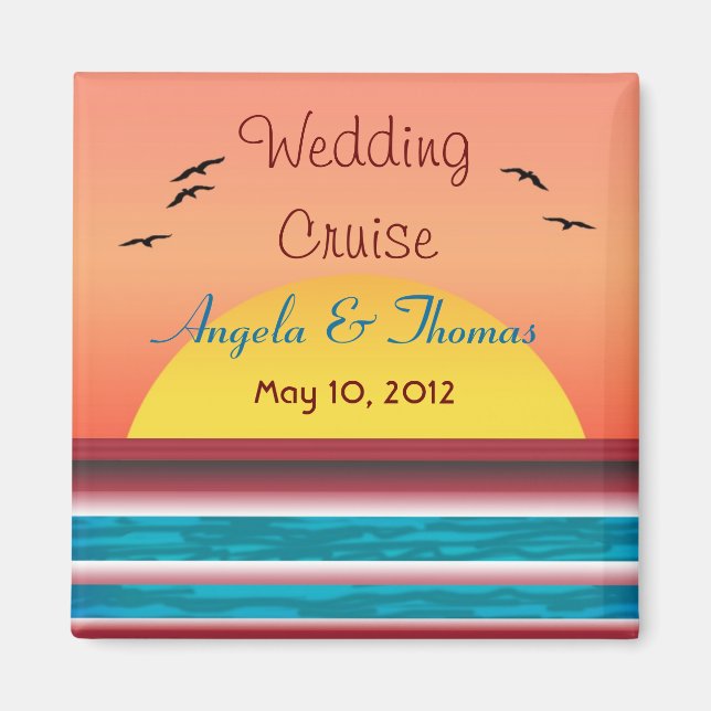 Cruise Wedding Personalisiert Sunset Favor Magnet (Vorne)