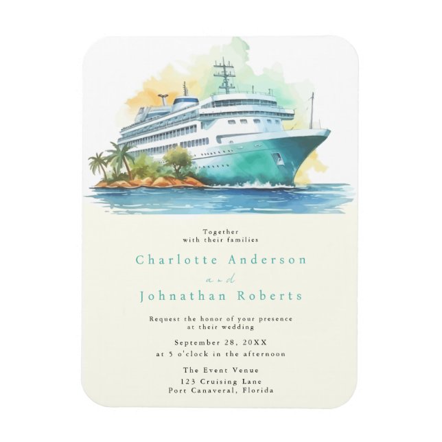Cruise Wedding Watercolor Magnet (Vertikal)