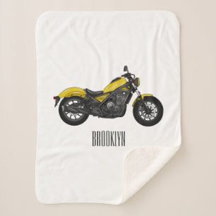 Cruiser-Motorrad Cartoon-Illustration Sherpadecke
