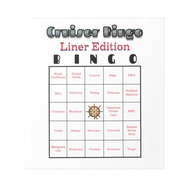 Cruiser's Bingo Liner Edition Notizblock (Vorderseite)