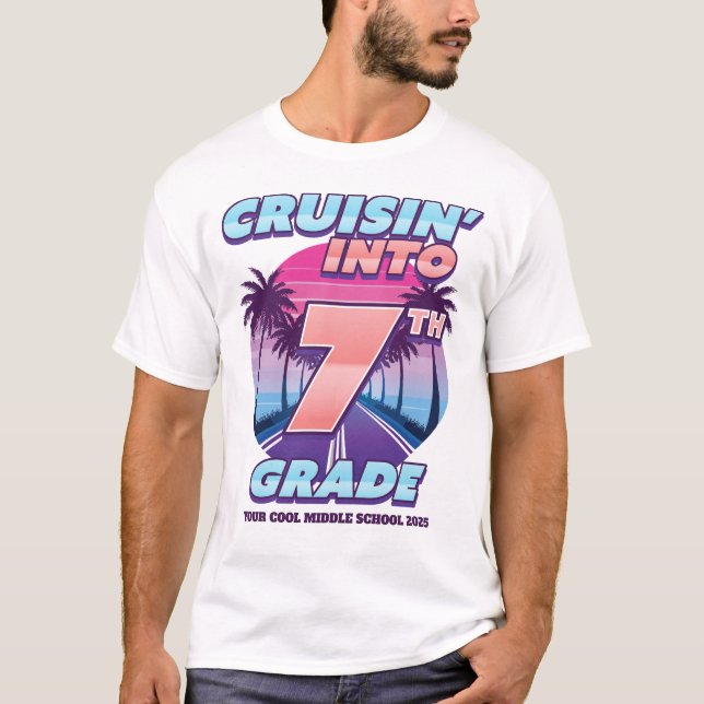 Cruisin’ Back to School 7th Grade (Bigger Sizes) T-Shirt (Vorderseite)
