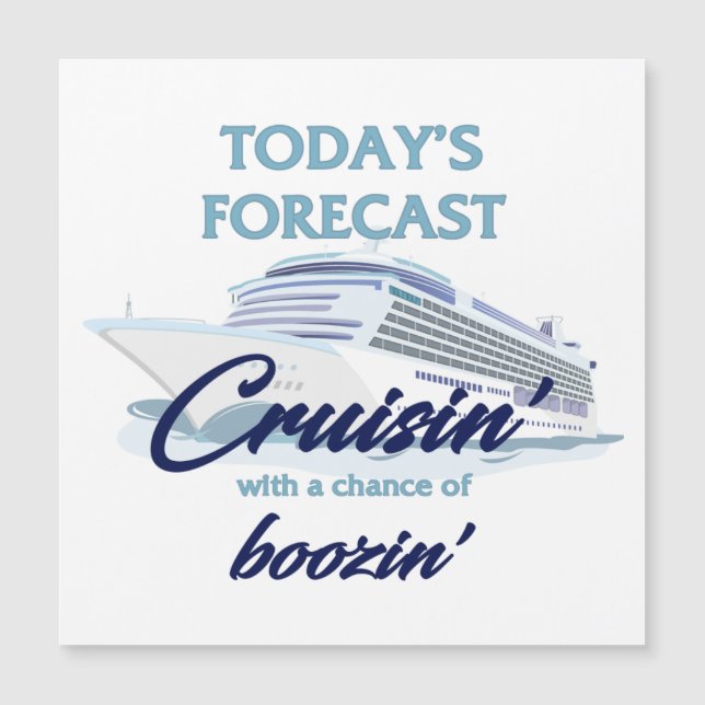 Cruisin' & Boozin' Square Cruise Door Magnet (Vorderseite)