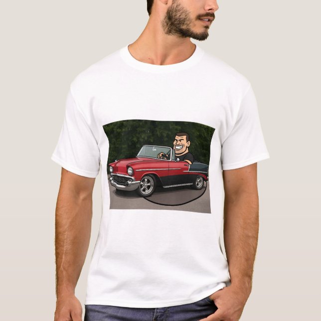 Cruisin’ Classic: Cartoon Driver in a 55 Chevy T-Shirt (Vorderseite)
