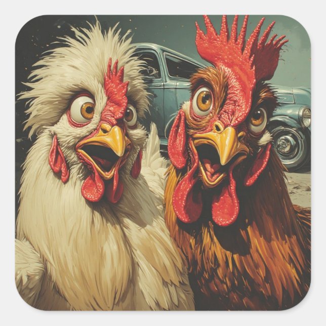  “Cruisin’ Classics” Cheesy Chickens Sticker (Devant)