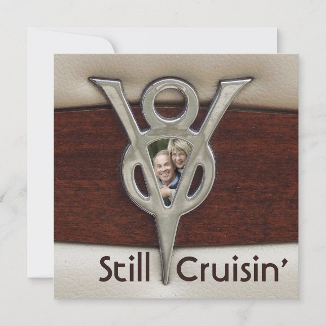 Cruisin Couple Foto Jubiläum Party Einladung (Vorderseite)