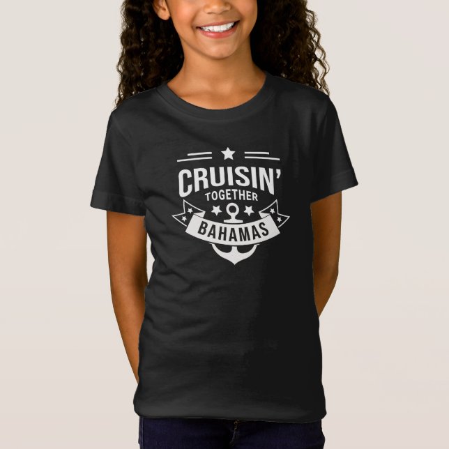 Cruisin Ensemble Bahamas Enfants filles T-shirt (Devant)