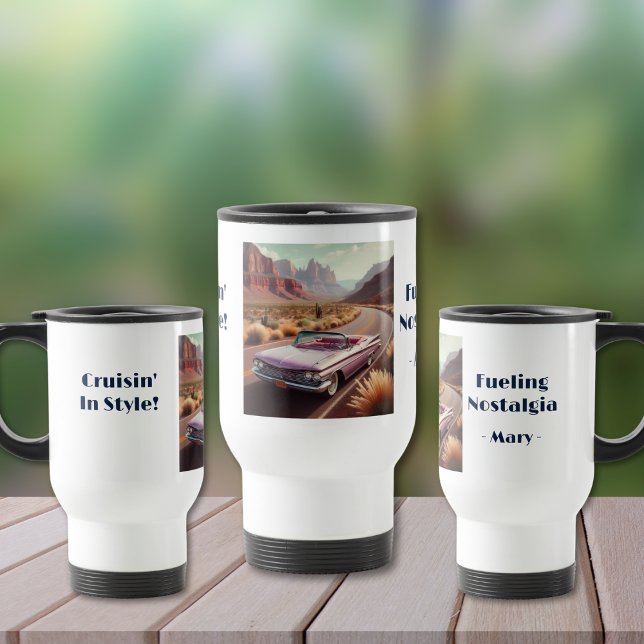 Cruisin' In Style Travel Mug Reisebecher (Personalize to add names/dates. Customize to change text, color, style or remove text.)