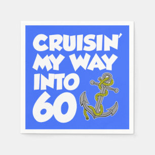 Cruisin My Way Into 60 Bootsdenkmal Party Napkins Serviette