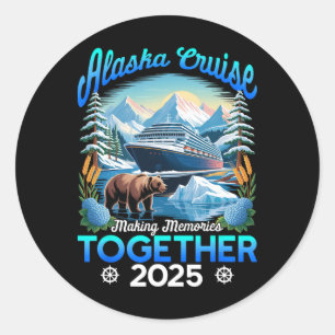 Cruisin Together Alaska 2025 Alaskakreuzfahrt Fami Runder Aufkleber