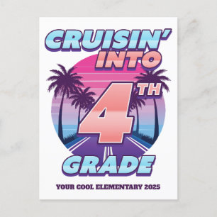 Cruisin’ Zurück zur Schule 4. Klasse Feiertagspostkarte