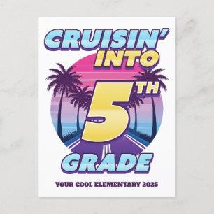 Cruisin’ Zurück zur Schule 5. Klasse Feiertagspostkarte