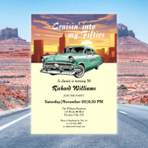 Cruising Classic Retro Car City 50. Geburtstag