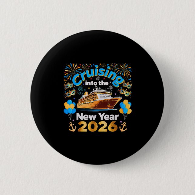 Cruising Into 2026 New Year’s Eve Cruise Vacation  Button (Vorderseite)