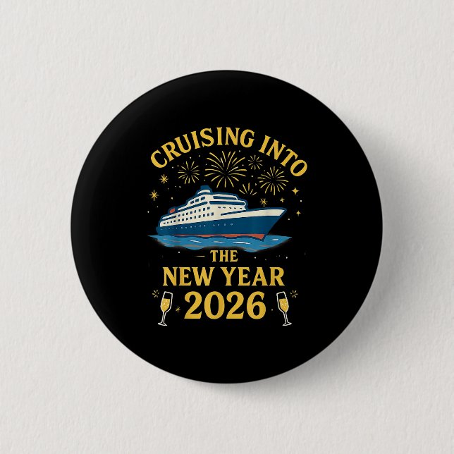 Cruising Into 2026 New Years Eve Party Favors Fami Button (Vorderseite)