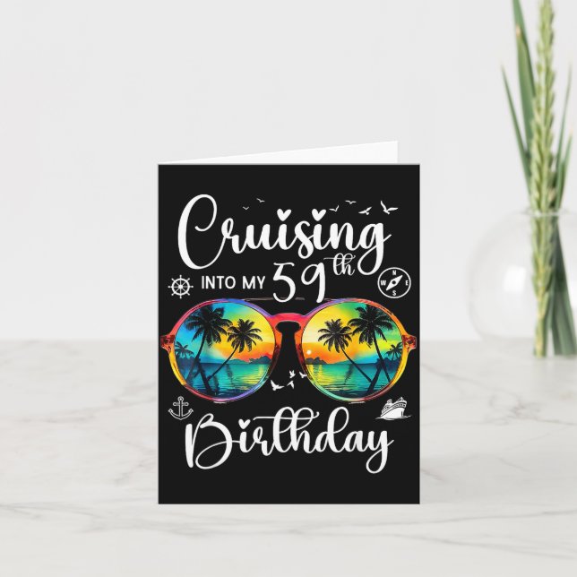 Cruising Into My 59th Birthday Trip Vacation Cruis Karte (Vorderseite)