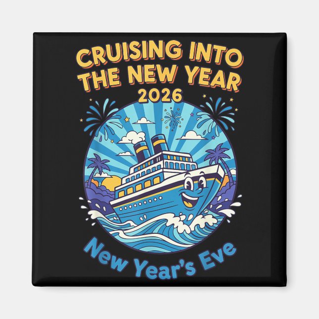 Cruising Into The New Year 2026 Fun New Year's Eve Magnet (Vorne)
