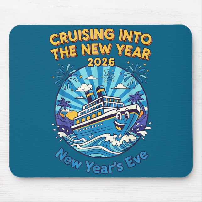 Cruising Into The New Year 2026 Fun New Year's Eve Mousepad (Vorne)