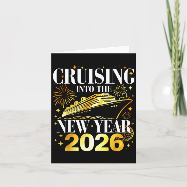 Cruising Into The New Year 2026 Happy New Year Fam Karte (Vorderseite)