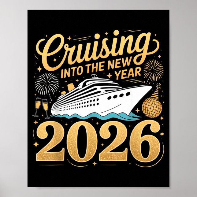 Cruising Into The New Year 2026 Matching Family Cr Poster (Vorne)