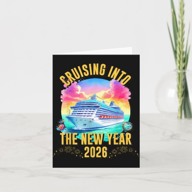Cruising Into The New Year 2026 Ocean Lover  Karte (Vorderseite)