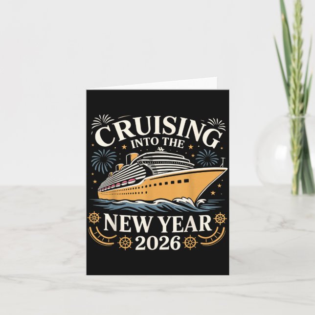 Cruising Into The New Year 2026 Party Vacation Tee Karte (Vorderseite)