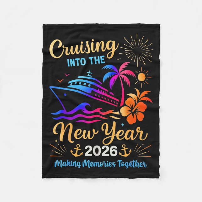 Cruising Into The New Year 2026 Trip Family Matchi Fleecedecke (Vorderseite)