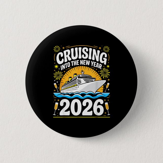 Cruising Into The New Years Eve 2026 Family Matchi Button (Vorderseite)