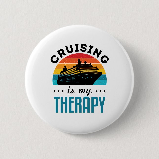 Cruising ist meine Therapie Kreuzfahrt Schiff Urla Button (Vorderseite)