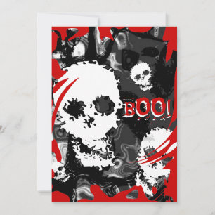 Crull Specters B&W tournez rouge 'BOO!' invitation