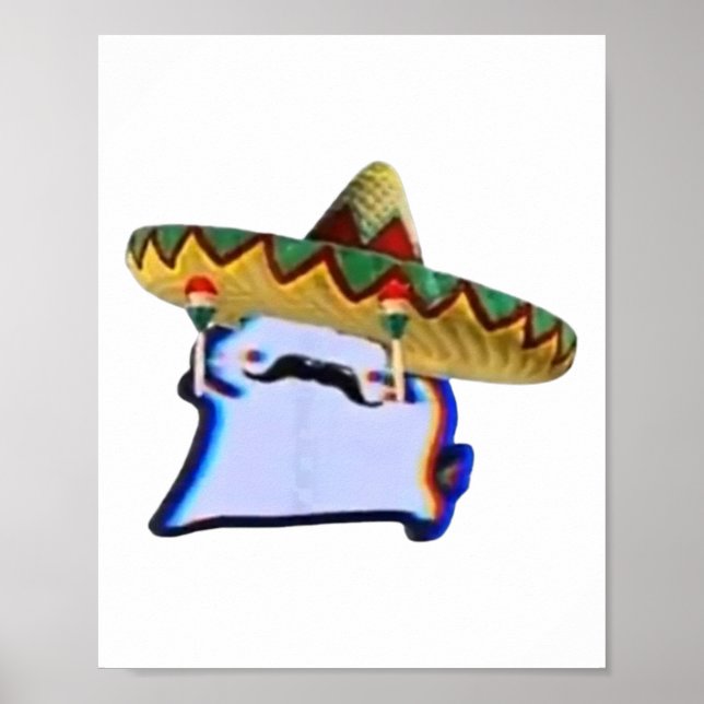 Crumb Cat Cuptoast Funny Dancing Meme Poster (Vorne)