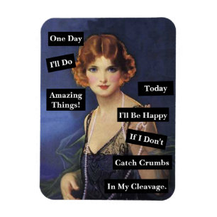 Crumbs in meiner Cleavage Vintage Lady Funny Magnet