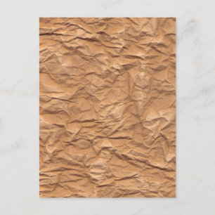 Crumpled Brown Paper Postkarte