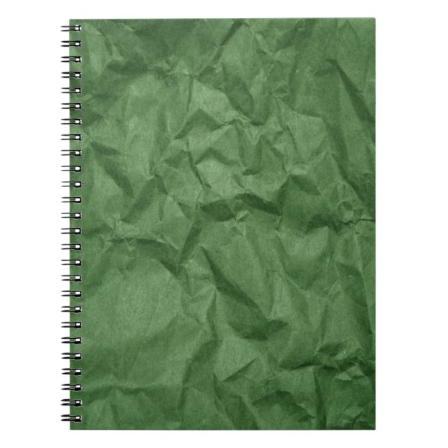 Crumpled Green Paper Texture Notebook Notizblock (Vorderseite)
