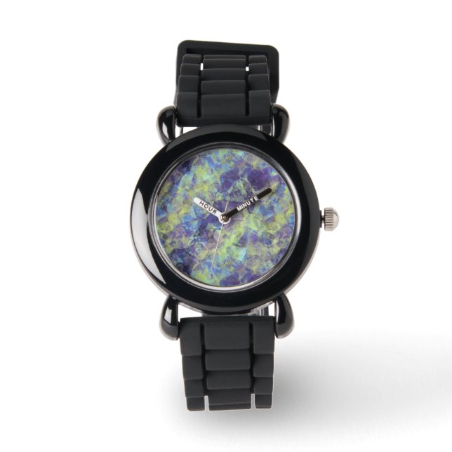 Crumpled Lavendel Textur Armbanduhr (Vorderseite)