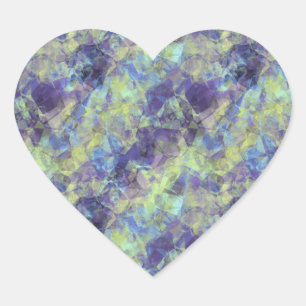 Crumpled Lavendel Textur Herz-Aufkleber