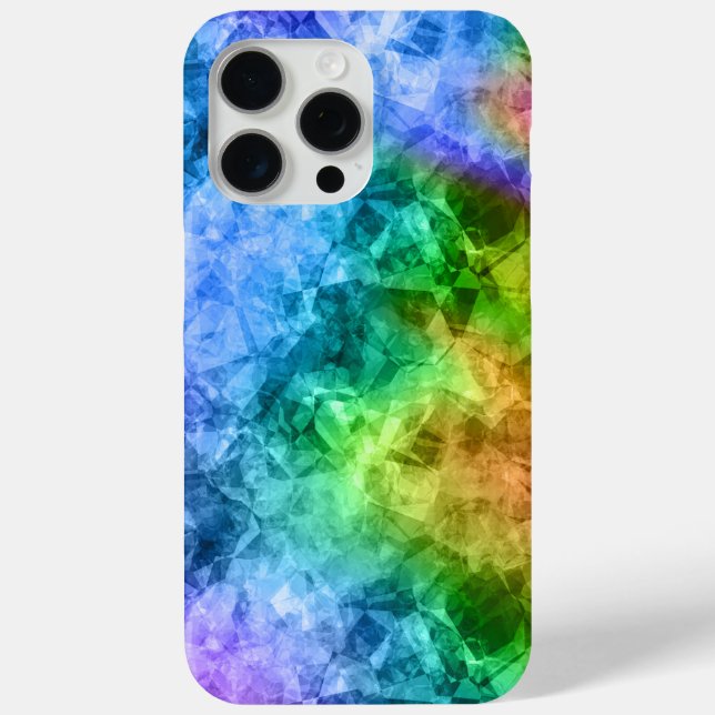 Crumpled Peacock Blue Texture iPhone 15 Pro Max Hülle (Rückseite)