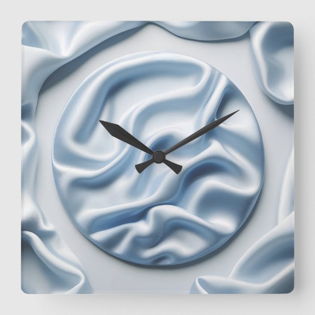 crumpled satin quadratische wanduhr (Vorderseite)