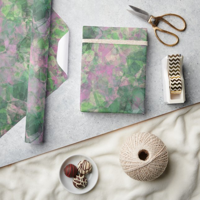 Crumpled Spring Green Texture Geschenkpapier (Kunsthandwerk)