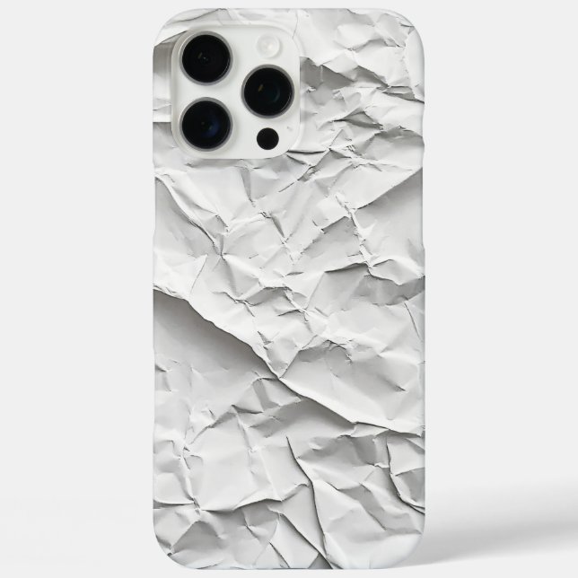 Crumpled White Paper Texture Phone Case (Rückseite)