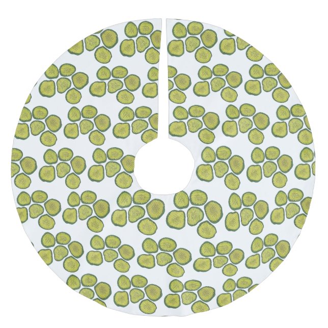 Crunchy Green Kosher Dill Pickle Chips Feinschmeck Polyester Weihnachtsbaumdecke (Vorderseite)