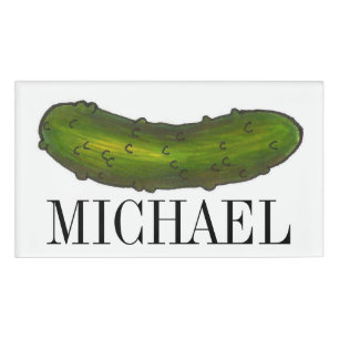 Crunchy Green Kosher Dill Pickle Feinschmecker Namenschild