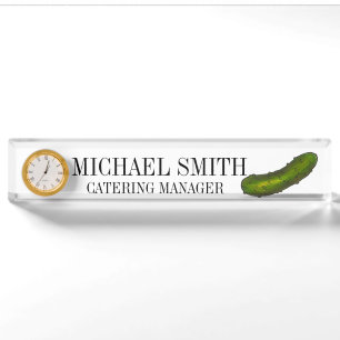 Crunchy Green Kosher Dill Pickle Feinschmecker Namensplakette