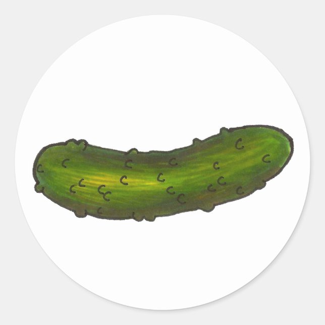 Crunchy Green Kosher Dill Pickle Pickles Feinschme Runder Aufkleber (Vorderseite)