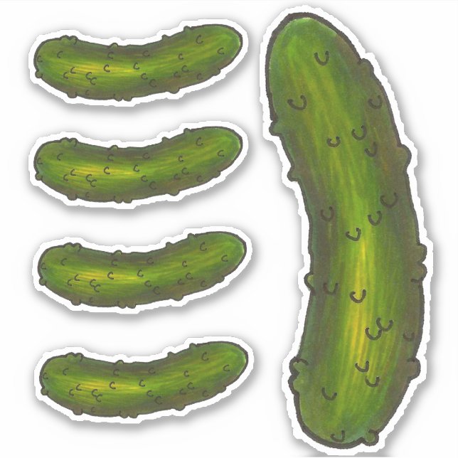 Crunchy Green Kosher Dill Sour Pickle Aufkleber (Vorderseite)
