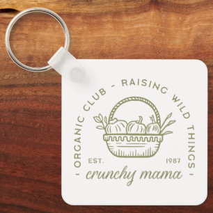 Crunchy Mama Bio vegetarisch ökologisch grün Schlüsselanhänger