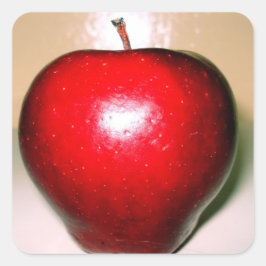 Crunchy  red  apple quadratischer aufkleber