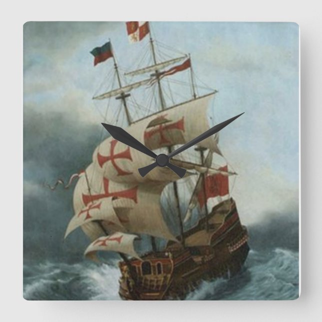 Crusade ahoy quadratische wanduhr (Vorderseite)
