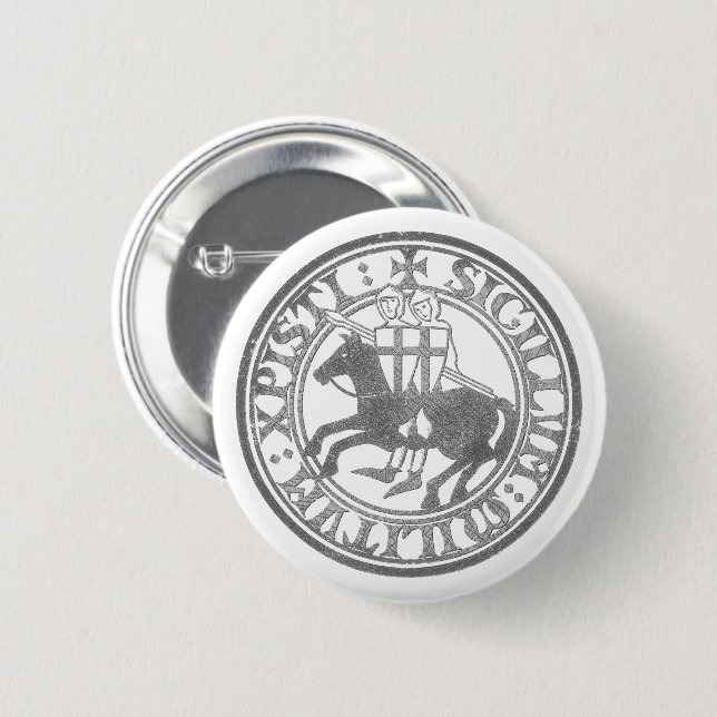 Crusader Templar Knights Siegel Logo Deus Vult old Button (Vorne & Hinten)